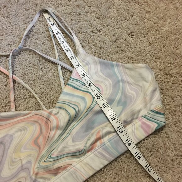 PowerPress Strappu Marble Pastel Cats Cradle Marbleized Sports Bra - Picture 13 of 13